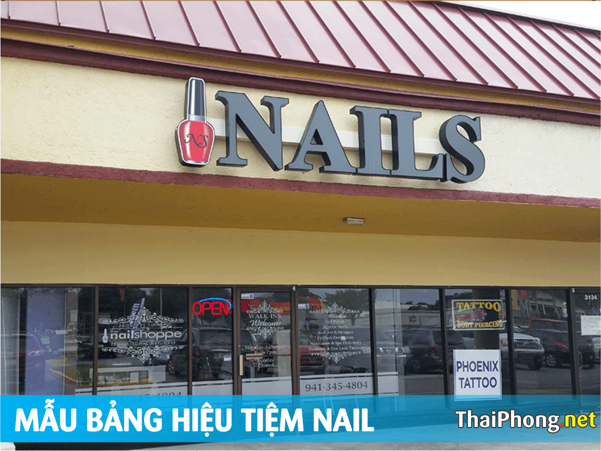 Chữ nỗi tiệm nails đơn giản những đẹp