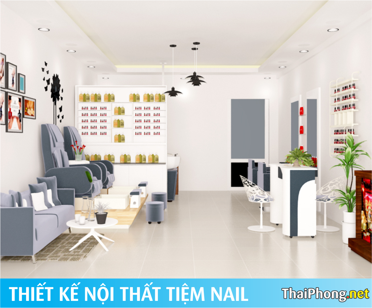 Thiết kế tiệm nails sang trọng
