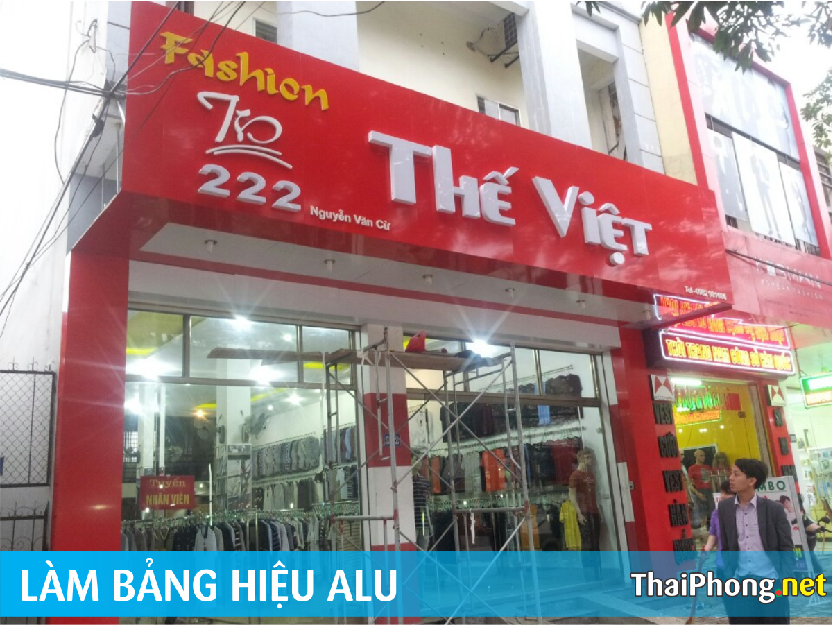 Làm bảng hiệu alu cho Shop thời trang Fashion Thế Việt