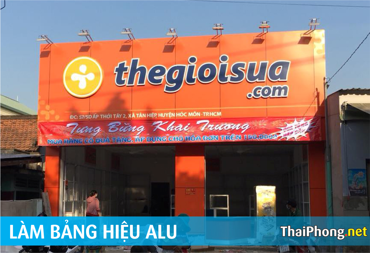 Bảng hiệu thegioisua.com bằng Alu