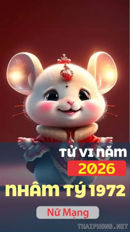 Tử Vi Tuổi Nhâm Tý 1972 Năm 2026 Nữ Mạng Thế Nào? Vận Hạn Tài Lộc Tốt Không? 1 Mouse character with festive attire